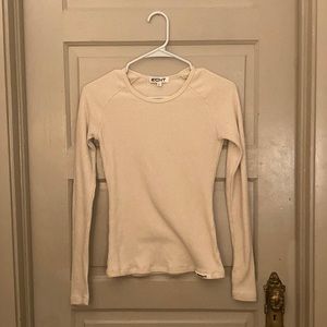 Echt Beige/Oatmeal Ribbed Long Sleeve Lounge Athletic Shirt — Size S